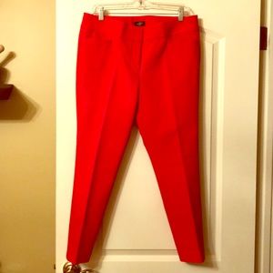 Bright red Loft Marissa skinnies